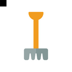 rake farm icon logo flat style vector