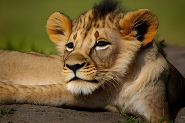 Obraz premium ライオン with generative ai