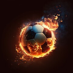 Fototapeta premium burning soccer ball