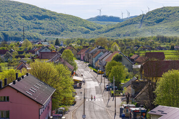 Aerial view of small town Brinje Croatia