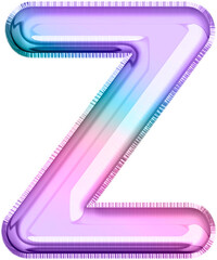 Metallic Balloon letter Z in multicolored tones