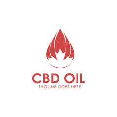 CBD Oil Logo Design Template with leaf icon. Perfect for business, company, mobile, app, etc.