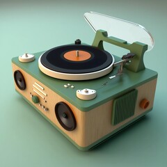Obraz premium retro turntable