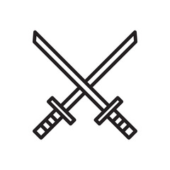Katana sword icon vector logo design template