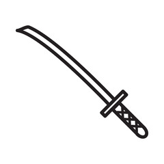 Katana sword icon vector logo design template