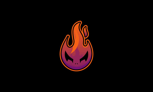Fire gaming logo template vector