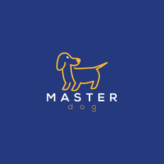 master dogs logo, animal logo, pet logo, minimalist and business logo design in vector template.
