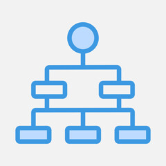 Hierarchy icon in blue style, use for website mobile app presentation