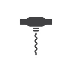 Corkscrew wine opener vector icon. glyph sign for mobile concept and web design.