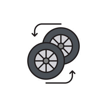 recommend clip art: Car wheel changing vector icon. filled color sign for mobile concept and web design. Wheel tire service