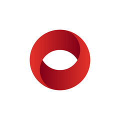 red volumetric circle for concept design. Vector illustration.