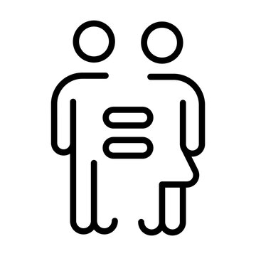 Icono de igualdad entre el hombre y la mujer. Derechos humanos y justicia social. Ilustraci&oacute;n vectorial