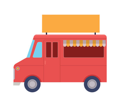 Red Food Truck Illustration