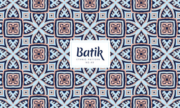 Batik Indonesian traditional decorative floral patterns Vector Background