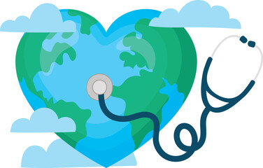 heart world with a stethoscope