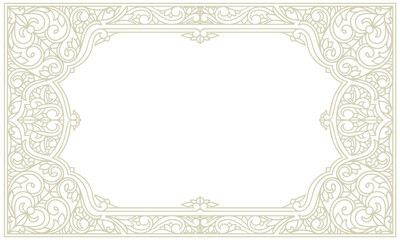 Decorative ornate monochrome retro design blank frame