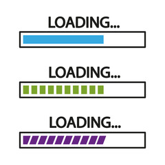 Cartoon loading banners. Business strategy concept. Vector illustration.