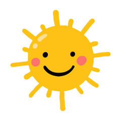 smile sun cartoon character