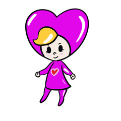 The miss love character design for valentine or romance concept