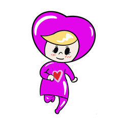 The miss love character design for valentine or romance concept