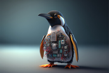 The Companion of Geeks: The Linux Penguin - obrazy, fototapety, plakaty