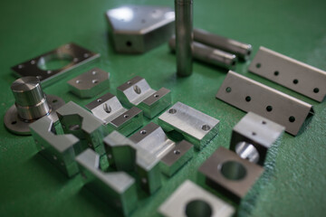 Parts machined using various machines
