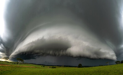Panoramic Storm clouds, thunderstorms and weather changes, dark clouds