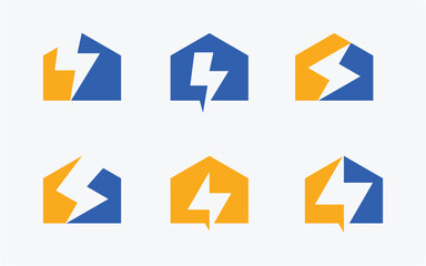 logo design home with flash,energy modern template