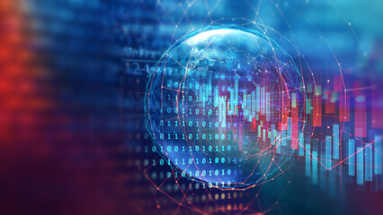 down trend of stock market investment graph