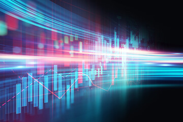 down trend of stock market investment graph