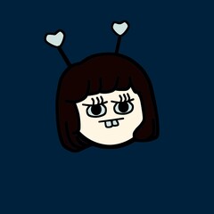カチューシャをした女の子