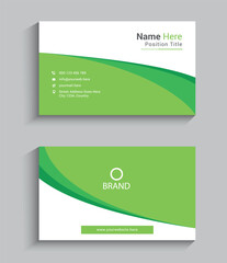 green and white business card design template 