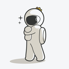 chibi astronaut act cool art illustration