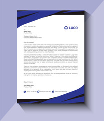 deep blue and black letterhead design template 