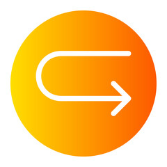 turn right gradient icon