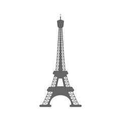 Silhouette icon Eiffel. Vector art illustration.