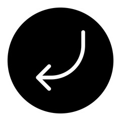 turn left glyph icon