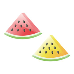 Juicy watermelon slice vector illustration on white background. Vector watermelon slice summer fruit illustration. Can be used in educational books for textbooks.