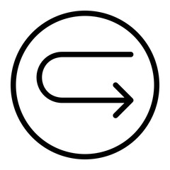 turn right line icon