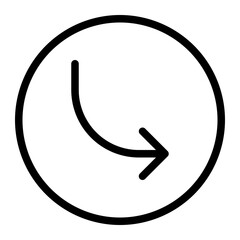 turn right line icon
