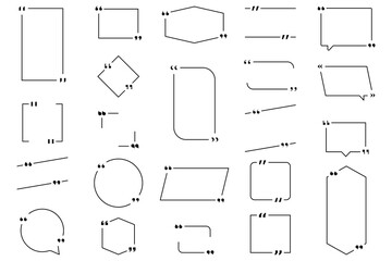 Quote Box Frame. Blank frame for citation. Citation memo or text box bubble. Vector illustration