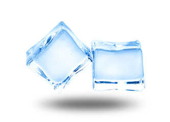 Cubes of ice on transparent background