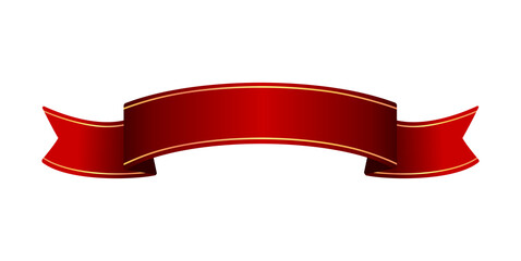 Ribbon banner vector illustration ( text space ) | red	
 (png , no background )