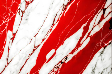 Plain red and white smooth marble background made with Generative AI technology