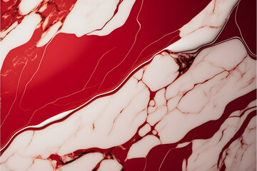 Plain red and white smooth marble background made with Generative AI technology