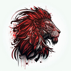Vibrant Lion Logo Design. Generative AI