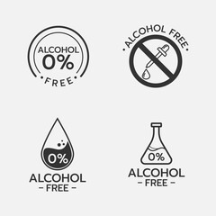 Alcohol free icon vector design.