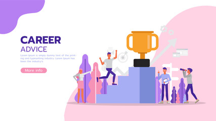 Career Advice concept. Business People character vector design. For landing page, web, poster, banner, flyer and greeting card.