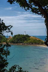Fototapeta na wymiar Lighthouse on an island at the Mu Koh Lanta National Park, Thailand.