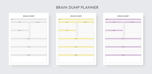 Brain Dump Planner, Thought Organizer, Brainstorming Notebook